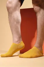 Mısırlı Erkek Organik Pamuklu Tekli No Show Çorap Sarı