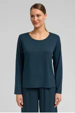 Kadın Örme Uzun Kol Tişört Antrasit