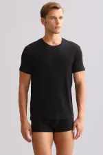 Mısırlı ORGANIC Pamuklu ZEUS LUXURY Regular Fit Bisiklet Yaka Fanila / T-Shirt Siyah