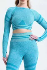 Mısırlı Kadın Kalça Toparlayıcı Çemberli Crop-Tayt Takım Petrol Yeşili