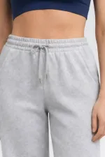 Women's Straight Leg Trousers Grey Melange