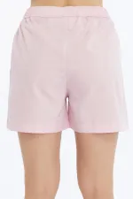 Mısırlı Pamuklu Poplin Şort Açık Pembe