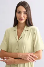 Chemise de nuit égyptienne en bambou vert sauge