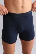 Boxer long SPARTACUS PLUS PERFORMANCE en coton biologique égyptien, bleu marine