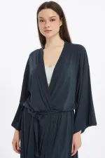 Robe longue en viscose égyptienne anthracite