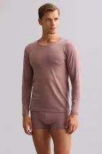 Mısırlı Modal By TENCEL HERCULES Slim Fit Bisiklet Yaka Uzun Kollu Fanila / T-Shirt Lavender