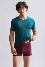 Débardeur/T-shirt à col V slim fit en bambou égyptien Hercules, vert