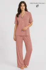 Egyptian Women's Modal Pajama Set Salmon