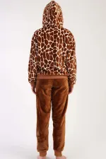 Mısırlı Kadın Welsoft Uzun Kollu Pijama Takımı Kahverengi