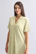 Chemise de nuit égyptienne en bambou vert sauge