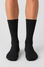 Mısırlı Unisex Pamuklu Spor Çorap, 3'Lü Siyah