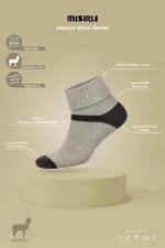 Mısırlı Kadın Alpaka Yünü Kışlık Kıvrık Tekli Soket Çorap Oranj