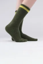 Mısırlı Kadın Soft Peluş Termal Tekli Soket Çorap Haki