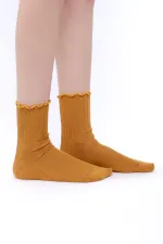 Mısırlı Kadın Modal Tekli Soket Çorap Hardal