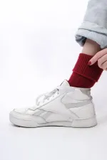 Chaussettes simples incurvées en laine de mouton rouge pour femmes égyptiennes