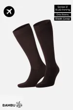 Unisex Bamboo Flight and Pilot Knee-High Socks with Special Strengthening Technology, Brown Unisex Bamboo Flight and Pilot Knee-High Socks with Special Strengthening Technology, Brown
