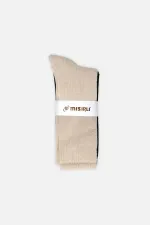 Chaussettes courtes en cachemire égyptien pour homme, 2 paires, noir/beige