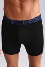 Mısırlı Modal By TENCEL SPARTACUS PERFORMANCE Long Boxer Mavi Lastikli Siyah