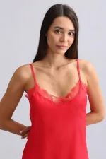 Mısırlı Kadın Bambu Şort Takımı Kırmızı