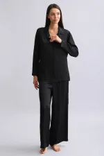 Ensemble pyjama en bambou noir pour femme égyptienne