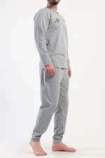 Mısırlı Erkek İki İplik Bisiklet Yaka Uzun Kollu Pijama Takımı Gri Melanj