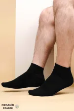 Coffret de 7 paires de chaussettes courtes pour homme en coton biologique, noires