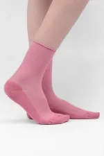 Mısırlı Kadın Bambu Tekli Diabetiker Lastiksiz Soket Çorap Pembe