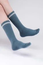 Mısırlı Kadın Soft Peluş Termal Tekli Soket Çorap Petrol Mavisi