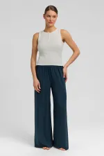 Débardeur en coton égyptien pour femme, à patte de boutonnage sur le devant, écru