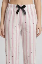 Ensemble pyjama rayé en coton rose pour femme, style égyptien Ensemble pyjama rayé en coton rose pour femme, style égyptien