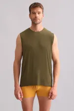 Mısırlı BAMBU ZEUS Regular Fit Bisiklet Yaka Sporcu Atlet / T-Shirt Koyu Haki