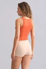 Mısırlı Modal By TENCEL U HELEN Kalın Askılı Crop / T-Shirt Pas Kırmızı