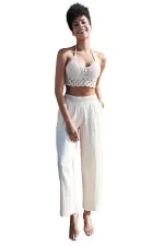 Mısırlı Kadın Pamuklu Büstiyer İkili Takım Bej