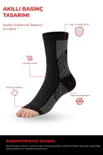 Mısırlı Unisex Ayak Bileği Ve Topuk Destekleyici Burun Sıkılaştırıcı Çorap Siyah