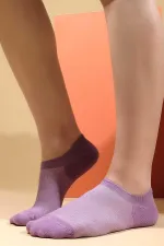 Chaussettes invisibles d'été en coton simple pour femmes égyptiennes, violettes