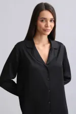 Ensemble pyjama en bambou noir pour femme égyptienne