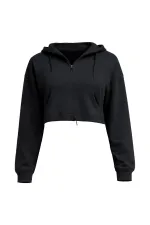 Mısırlı Yarım Fermuarlı Kapüşonlu Orta Sweatshirt Antrasit Mısırlı Yarım Fermuarlı Kapüşonlu Orta Sweatshirt Antrasit