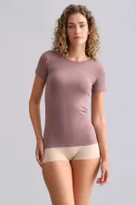 Débardeur/T-shirt à col rond en modal égyptien TENCEL VICTORIA, couleur lavande