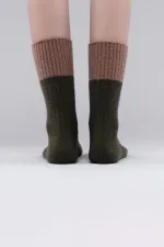 Mısırlı Kadın Soft Peluş Termal Tekli Soket Çorap Haki