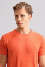 Mısırlı ORGANIC Pamuklu ZEUS LUXURY Regular Fit Bisiklet Yaka Fanila / T-Shirt Pas Kırmızı