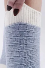 Mısırlı Kadın Koyun Yünü Tekli Soket Çorap Mavi