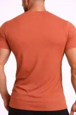 Mısırlı ORGANIC Pamuklu HERCULES Slim Fit Bisiklet Yaka Fanila / T-Shirt Pas Kırmızı