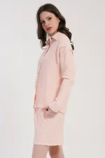 Mısırlı MÜSLİN Uzun Kol Şort Takımı Pembe