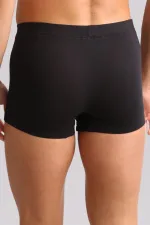 Boxer ZEUS LUXURY en coton biologique égyptien, coupe classique, avec emblème métallique, noir