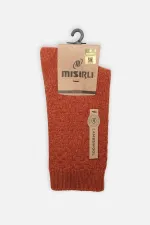 Mısırlı Kadın Koyun Yünü Tekli Soket Çorap Kiremit