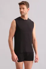 Mısırlı BAMBU ZEUS Regular Fit Bisiklet Yaka Sporcu Atlet / T-Shirt Siyah