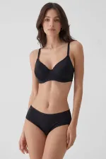 Egyptian Women's 2-Piece Economical Pack Non-Padded Shaping Micro Bra Set, D Cup Option, Black-Beige