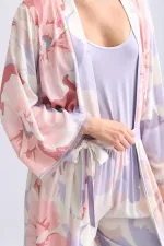 Mısırlı Women's Bamboo Robe Dark Lilac