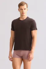 Mısırlı BAMBOO ZEUS LUXURY Regular Fit Crew Neck Undershirt/T-Shirt Brown