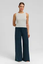 Débardeur en coton égyptien pour femme, à patte de boutonnage sur le devant, écru